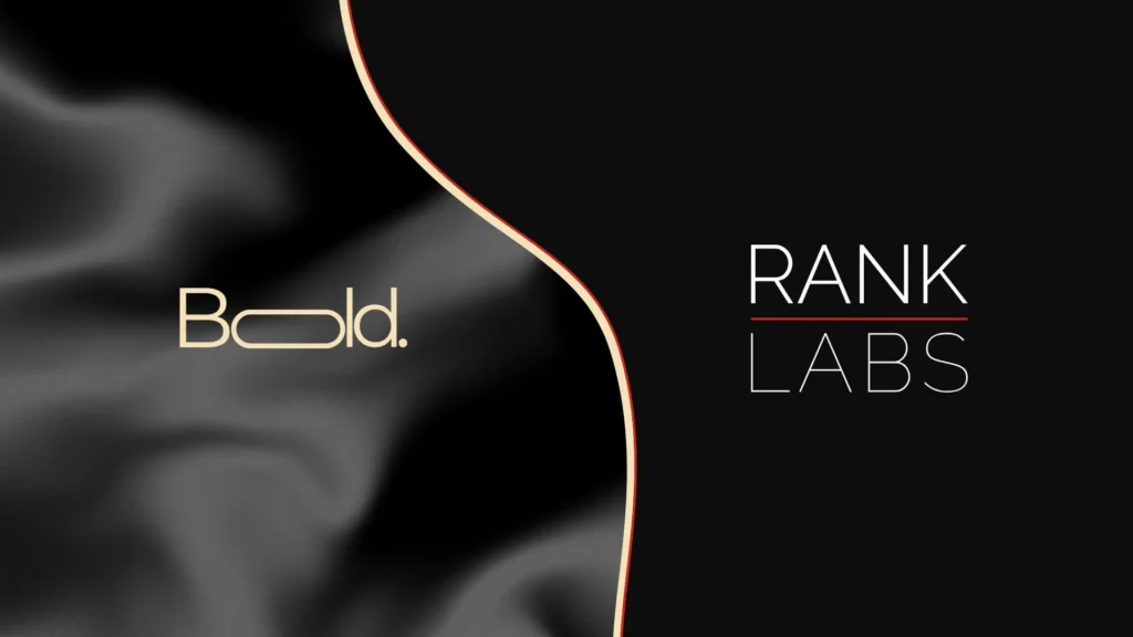 Bold agency and Rank Labs SEO partnership banner with both logos on a dark background